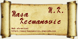 Maša Kecmanović vizit kartica